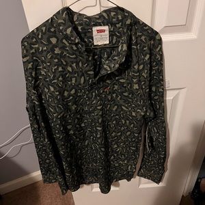 Levi button down leopard shirt